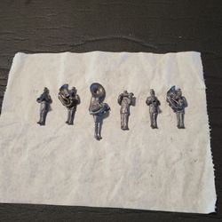 6 Vintage Mexican Soldiers Lead Musicians 2"