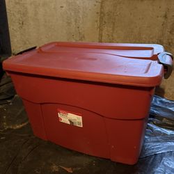  Rubbermaid Roughneck Storage Tote Latching Lid Bin Large 18 Gal Heavy Duty Red