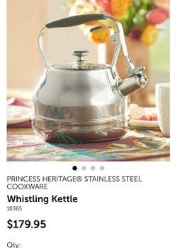 PRINCESS HERITAGER STAINLESS STEEL COOKWARE Whistling Kettle