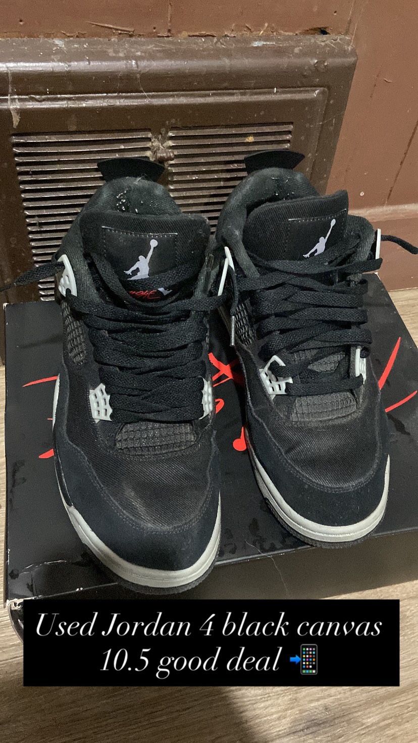 Used Jordan 4 Black Canvas