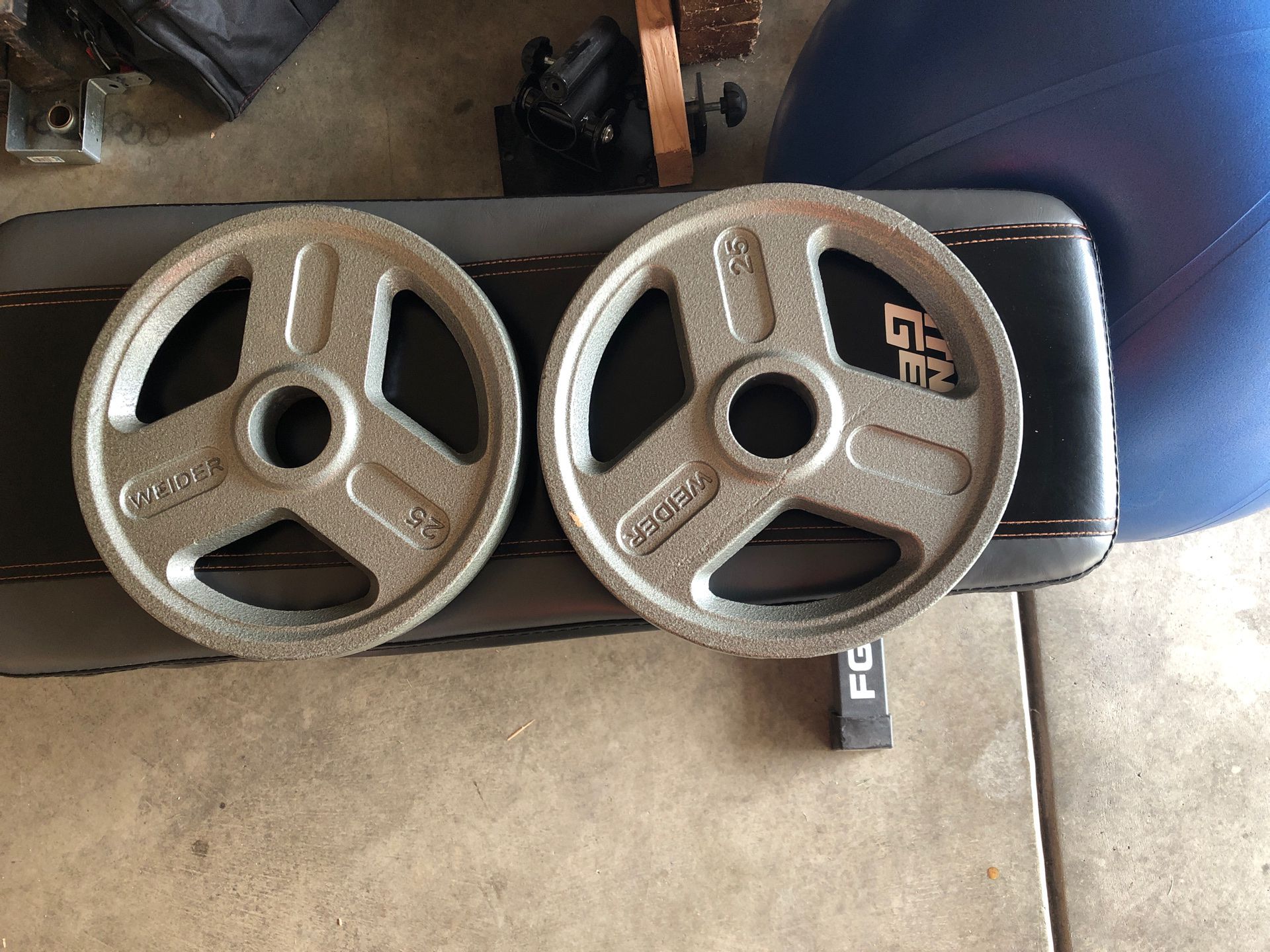 (2) - 25 lb Weider Olympic Weights