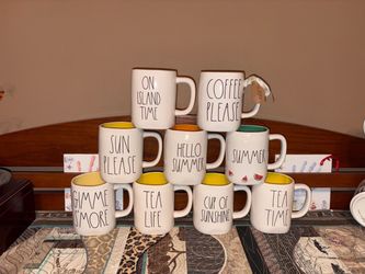 Rae Dunn Colored Inlay Mugs, 3 PICS