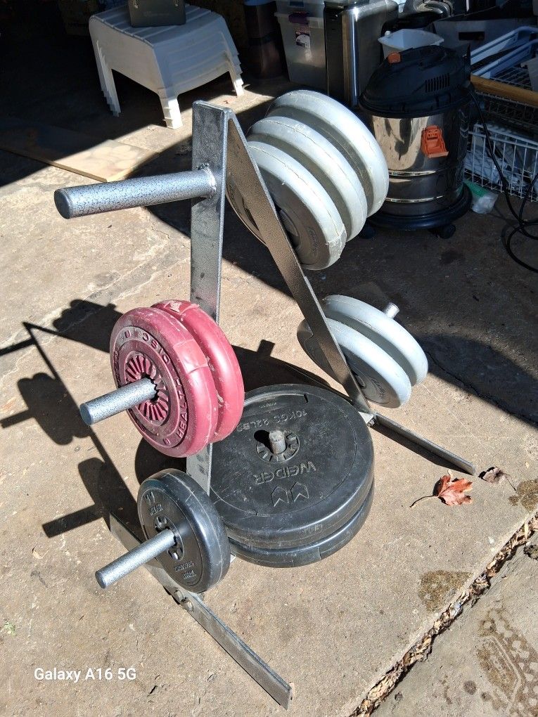 Weight Plate With Plat Rack