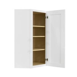 Lancaster White Plywood Shaker Stock Assembled Wall Diagonal Corner Kitchen Cabinet 24 in. W x 42 in. H x 12 in. D