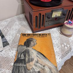Antique Sheet Music Are You From Heaven 1910s Romantic Art Cover