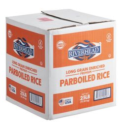 Riverhead Long Grain Enriched Parboiled White Rice - 25 lb. Box