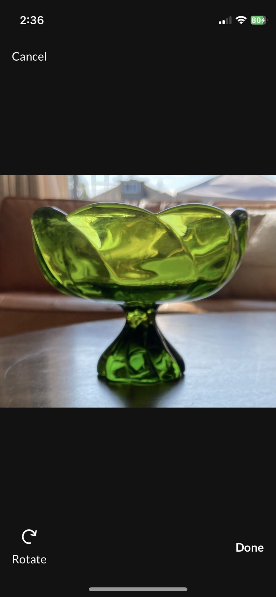 Vintage Swirl Glass Footed Candy Dish