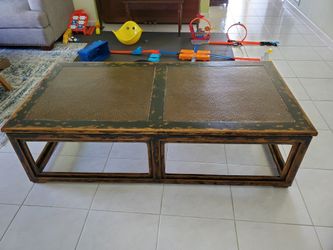Wood coffee table