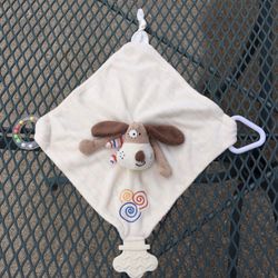 Stephan Baby Puppy Dog Lovey Security Blanket w/ Teether & Rattle - very soft