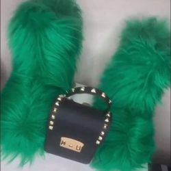 Green Fur Boots St Patrick’s Day Sale