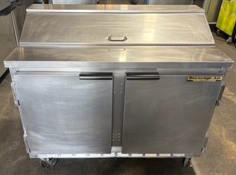 48” Two-Door Refrigerator Sandwich Table; Beverage-Air