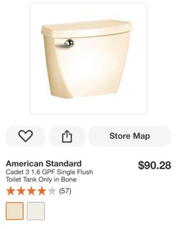 Cadet 3 1.6 GPF Single Flush Toilet Tank Only in Bone