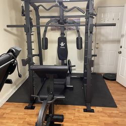 Vesta Fitness Smith Machine 2001 w/Bench Attachment | 230lb Bumpers Weights | 7ft Olympic Bar | Fitness | Gym Equipment | FREE DELIVERY 🚚 