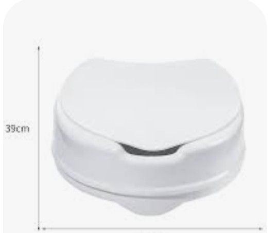 Akriva Raised Toilet Seat with Lid (15 cm High) - Comfortable Toilet Seat - Sturdy Toilet Booster Seat - Toilet Seat (10 cm)