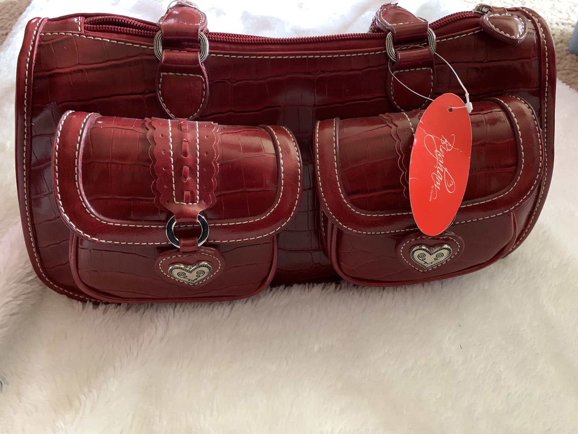 New Bingham Leather Purse w/Silver Accents