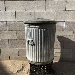 REEVES 1954  Galvanized-Steel Trash Can  ❗️Rare Find❗️