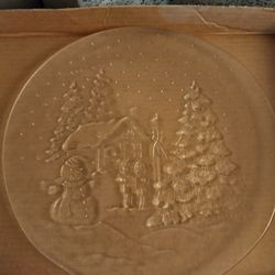 Vintage Christmas Glass Platter 