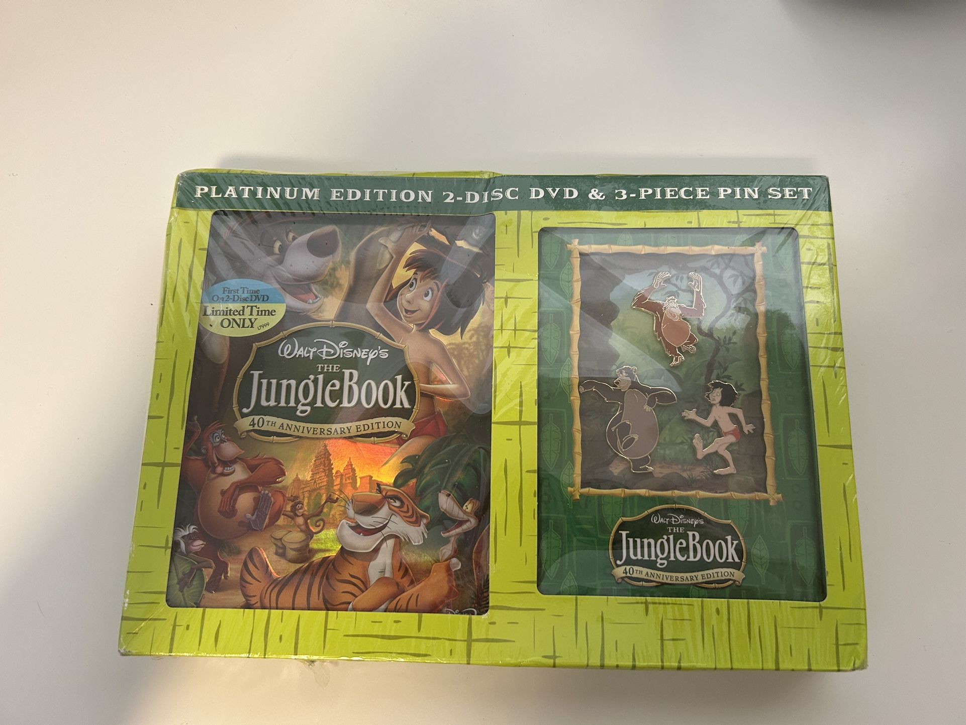 The Jungle Book 40th Anniversary DVD & Pin Set New