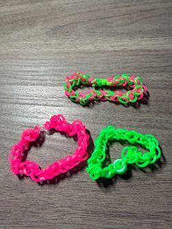 Set Of 3 Wicked Rubber Band Bracelets