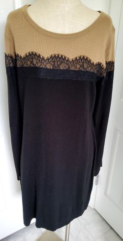 Dress// AB Studio  Camel And Black Colored Sweater Dress//SzXL// New