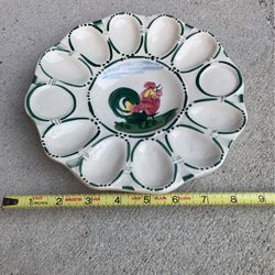 Charming Hand Painted Deviled Egg Plate