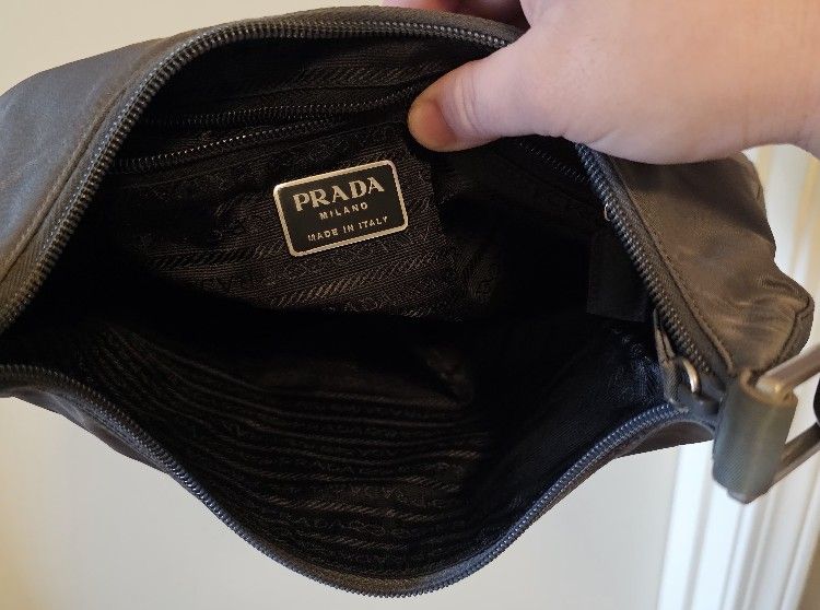 1990s Prada Tessuto Metal Strap Handbag