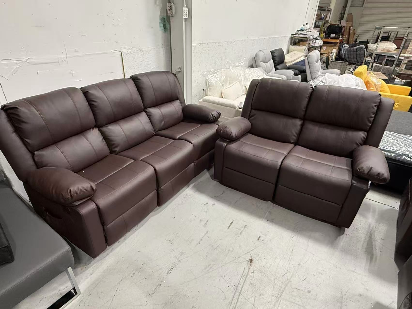 New Reclining Sofa Couch with Massage&Heat Function, Recliner Sofa 3 seater and 2 seater
