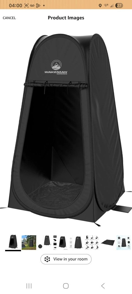 Pop Up Pod - Privacy Shower Tent, Dressing Room, or Portable Toilet Stall with Carry Bag