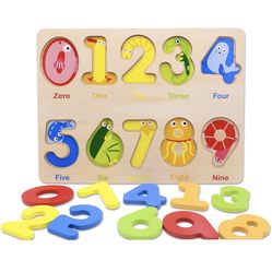 Toddler Puzzles for Kids Age 2-4 Years Old-Wooden Learning Number Preschool Puzzles