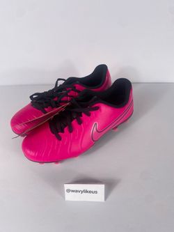 Nike JR Tiempo Legend Size 4Y Club FG/MG Pink Black Soccer Cleats DV4352-600