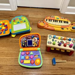 Toddler Kids Toys, Alphabet Backpack With Animal Sounds & Magic Board, Number Laptop, Melissa Doug Pounding Bench, Cat Piano