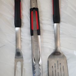Expert Grill BBQ Grill Tool Set, 3 Piece Stainless Steel Grill Kit NEW, with soft grip handles 