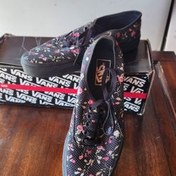 FLORAL VANS WORN ONCE $20. O.B.O