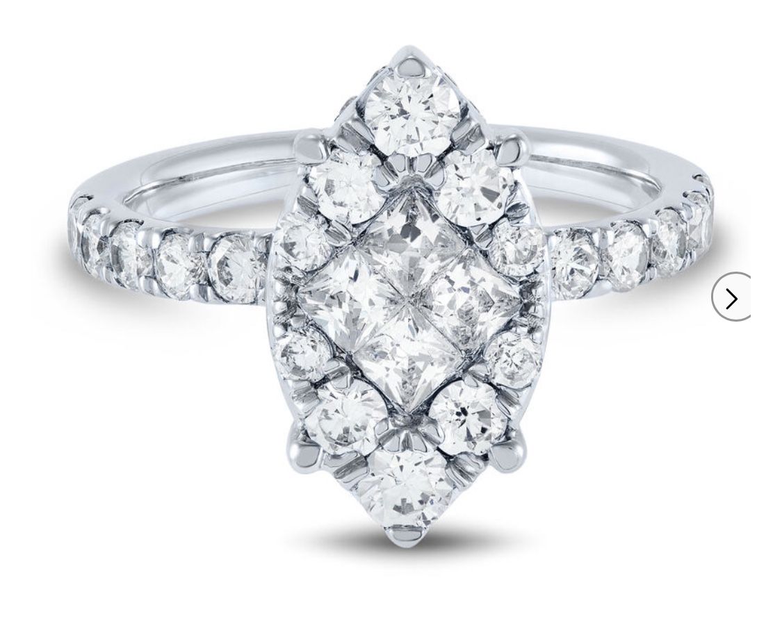 Vintage Diamond Engagement Ring in 10K White Gold (2 ct. tw.)