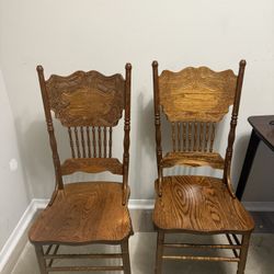 Wood Chairs Set of 2