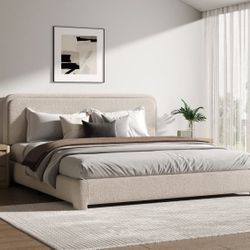NEW UNOPENED Boucle King Bed Frame 