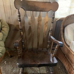 Large Wooden Rocking Chair From The 70’s