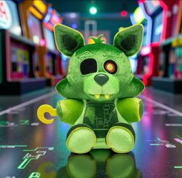 7” Funko Radioactive Foxy Five Nights Freddy's Digitized Neon Design 2022 Plush. Plush has a stain. See Pics. This image shows a Funko Radioactive Fox