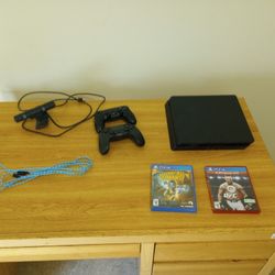 PS4 With Controllers, Ps4 Camera And Two Games 