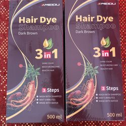 Dark Brown Hair Dye Shampoo (2 Cajas)