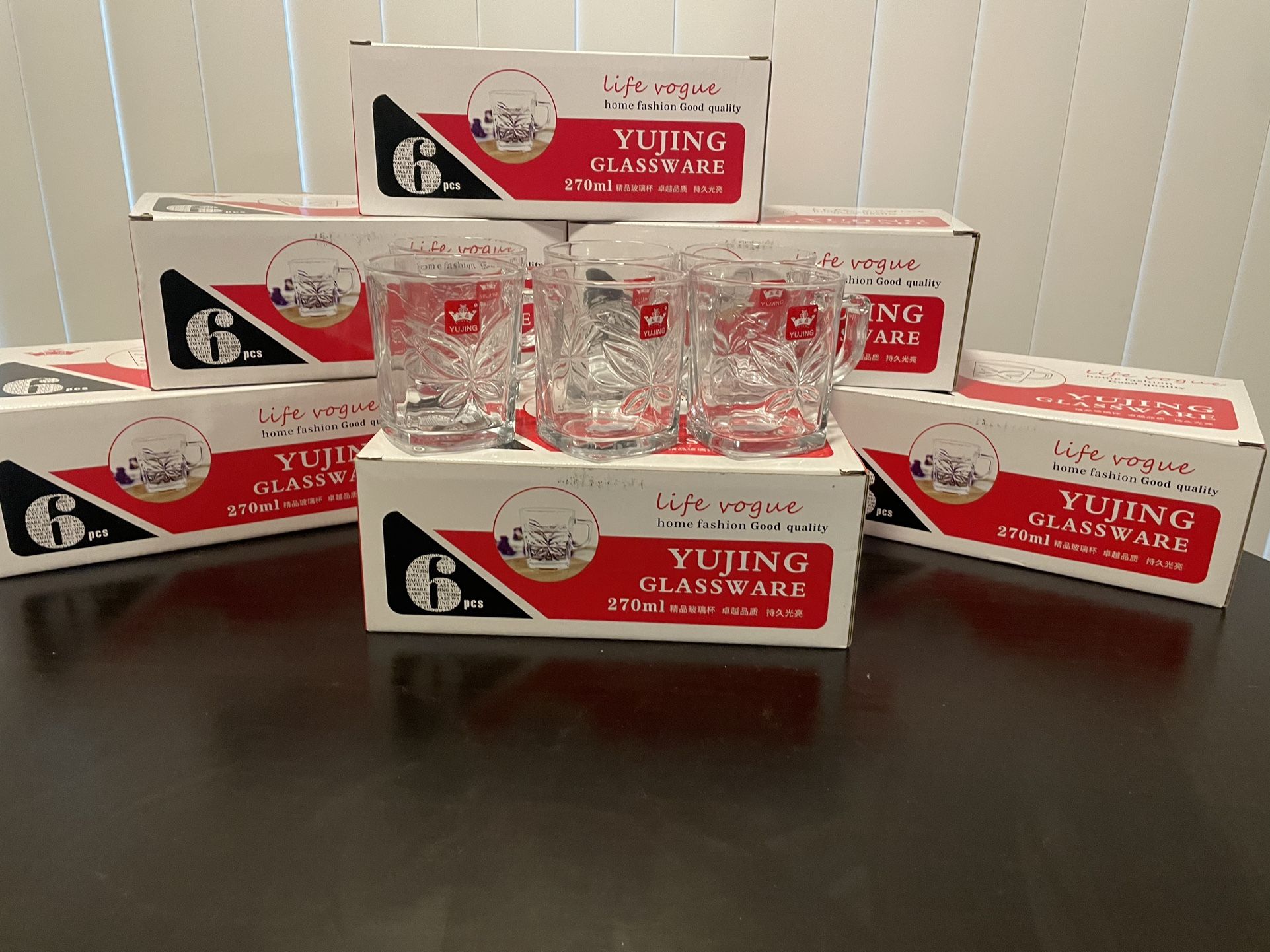 Glass Cup color box 6pcs