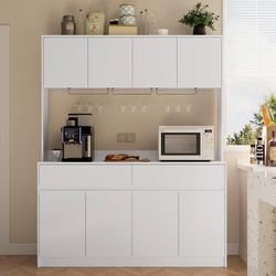 Kitchen Hutch Storage Cabinet, 63" 