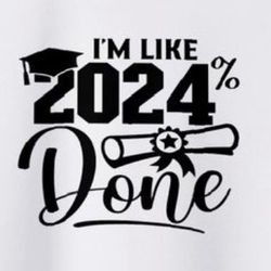 2024 senior graduation decal  Perfect for the car or laptop  Available colors black,white, red, pink, or blue 6in x 6in