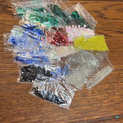 Assorted Sequins And Seed Beads 