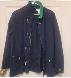 Alfred Dunner Women's Navy Blue Jacket with Green Lining Size 10