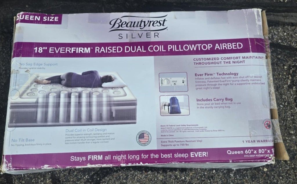 Beautyrest Silver Everfirm 18 in Air Mattress, with Built-in Pump