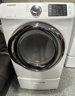 Samsung White Whit Silver Gas Dryer 