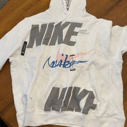 Nike Evolution of the Swoosh Pullover Fleece Hoodie White Men's XXL CU3511-100)