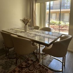 Pretty Marble Dining Set 