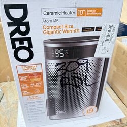 DREO 1500W Atom 416 10" Whisper-Quiet Portable Ceramic Space Heater